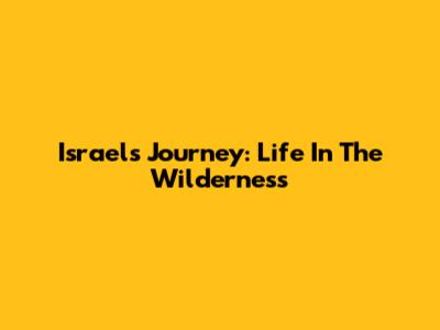 Israel's Journey: Life In The Wilderness