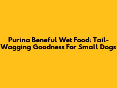 Purina Beneful Wet Food: Tail-Wagging Goodness For Small Dogs